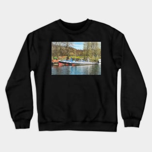 Old Boats On The Thames Crewneck Sweatshirt